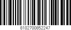 Código de barras (EAN, GTIN, SKU, ISBN): '8102700852247'