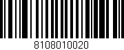 Código de barras (EAN, GTIN, SKU, ISBN): '8108010020'