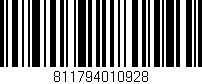 Código de barras (EAN, GTIN, SKU, ISBN): '811794010928'