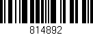 Código de barras (EAN, GTIN, SKU, ISBN): '814892'