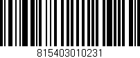 Código de barras (EAN, GTIN, SKU, ISBN): '815403010231'