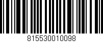 Código de barras (EAN, GTIN, SKU, ISBN): '815530010098'