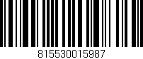 Código de barras (EAN, GTIN, SKU, ISBN): '815530015987'