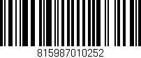 Código de barras (EAN, GTIN, SKU, ISBN): '815987010252'