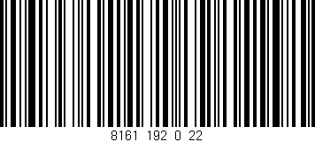 Código de barras (EAN, GTIN, SKU, ISBN): '8161_192_0_22'