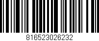 Código de barras (EAN, GTIN, SKU, ISBN): '816523026232'