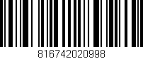 Código de barras (EAN, GTIN, SKU, ISBN): '816742020998'