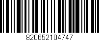 Código de barras (EAN, GTIN, SKU, ISBN): '820652104747'