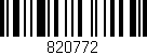 Código de barras (EAN, GTIN, SKU, ISBN): '820772'