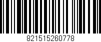Código de barras (EAN, GTIN, SKU, ISBN): '821515260778'