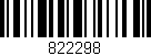 Código de barras (EAN, GTIN, SKU, ISBN): '822298'