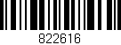 Código de barras (EAN, GTIN, SKU, ISBN): '822616'