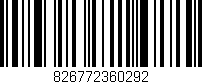 Código de barras (EAN, GTIN, SKU, ISBN): '826772360292'