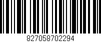 Código de barras (EAN, GTIN, SKU, ISBN): '827058702294'