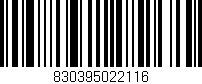 Código de barras (EAN, GTIN, SKU, ISBN): '830395022116'