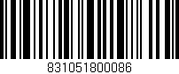 Código de barras (EAN, GTIN, SKU, ISBN): '831051800086'