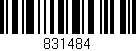 Código de barras (EAN, GTIN, SKU, ISBN): '831484'