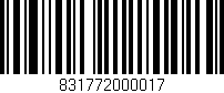 Código de barras (EAN, GTIN, SKU, ISBN): '831772000017'