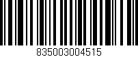 Código de barras (EAN, GTIN, SKU, ISBN): '835003004515'