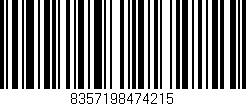 Código de barras (EAN, GTIN, SKU, ISBN): '8357198474215'
