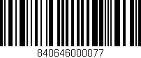 Código de barras (EAN, GTIN, SKU, ISBN): '840646000077'