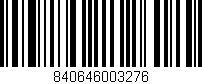 Código de barras (EAN, GTIN, SKU, ISBN): '840646003276'