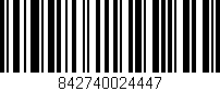 Código de barras (EAN, GTIN, SKU, ISBN): '842740024447'