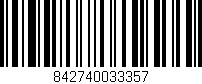 Código de barras (EAN, GTIN, SKU, ISBN): '842740033357'