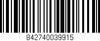 Código de barras (EAN, GTIN, SKU, ISBN): '842740039915'