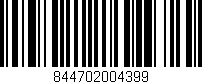 Código de barras (EAN, GTIN, SKU, ISBN): '844702004399'
