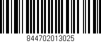 Código de barras (EAN, GTIN, SKU, ISBN): '844702013025'