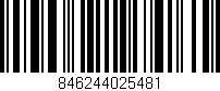 Código de barras (EAN, GTIN, SKU, ISBN): '846244025481'