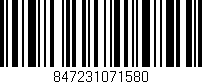 Código de barras (EAN, GTIN, SKU, ISBN): '847231071580'