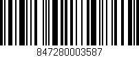 Código de barras (EAN, GTIN, SKU, ISBN): '847280003587'