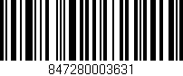 Código de barras (EAN, GTIN, SKU, ISBN): '847280003631'