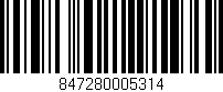 Código de barras (EAN, GTIN, SKU, ISBN): '847280005314'