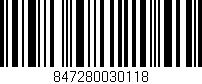 Código de barras (EAN, GTIN, SKU, ISBN): '847280030118'