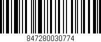 Código de barras (EAN, GTIN, SKU, ISBN): '847280030774'