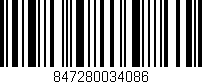 Código de barras (EAN, GTIN, SKU, ISBN): '847280034086'
