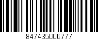 Código de barras (EAN, GTIN, SKU, ISBN): '847435006777'