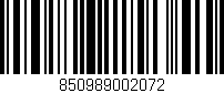 Código de barras (EAN, GTIN, SKU, ISBN): '850989002072'