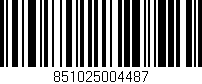 Código de barras (EAN, GTIN, SKU, ISBN): '851025004487'