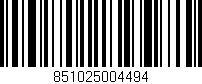 Código de barras (EAN, GTIN, SKU, ISBN): '851025004494'