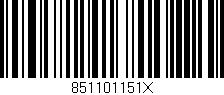 Código de barras (EAN, GTIN, SKU, ISBN): '851101151X'