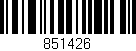 Código de barras (EAN, GTIN, SKU, ISBN): '851426'