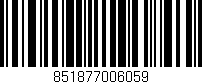 Código de barras (EAN, GTIN, SKU, ISBN): '851877006059'