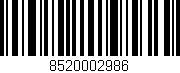 Código de barras (EAN, GTIN, SKU, ISBN): '8520002986'