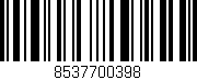 Código de barras (EAN, GTIN, SKU, ISBN): '8537700398'