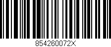 Código de barras (EAN, GTIN, SKU, ISBN): '854260072X'