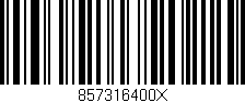 Código de barras (EAN, GTIN, SKU, ISBN): '857316400X'
